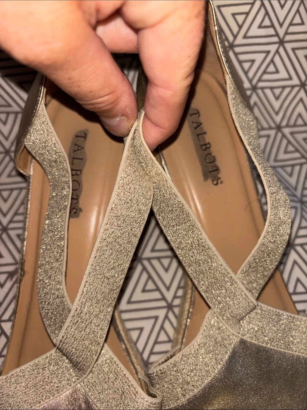 Talbots Metallic Gold Espadrille Wedge Sandals